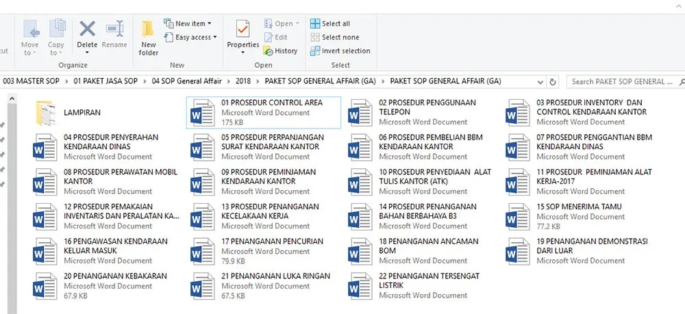 Contoh SOP General Affair GA