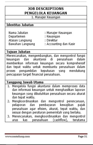 Contoh SOP Keuangan Accounting