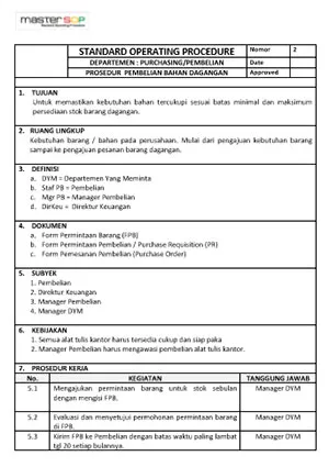 Contoh SOP Permbelian - Purchasing